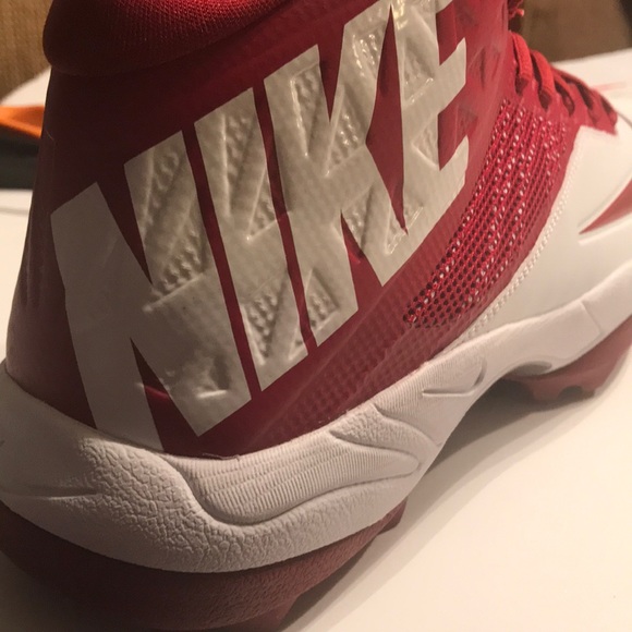 Nike Red and White Cleats size 15 - Picture 4 of 5